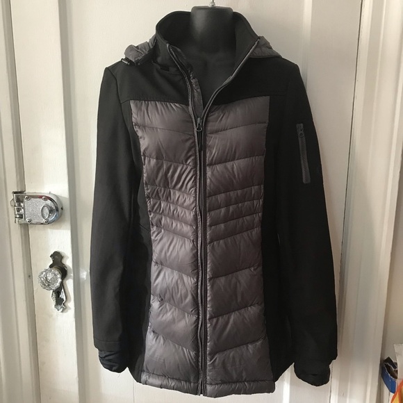 Halifax Traders Black Grey Down Hybrid Coat M - Picture 3 of 8